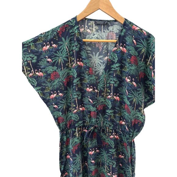 Vineyard Vines Textured Button Front Kaftan Maxi Dress Navy Size Small - Picture 10 of 12